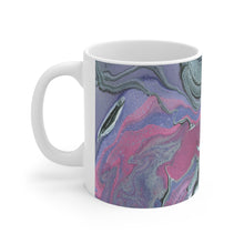 Load image into Gallery viewer, Silver, Black and Pink Swirl Canvas Ceramic Mug
