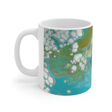 Load image into Gallery viewer, Orange, Green and Blue Swirl Canvas Ceramic Mug
