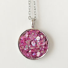 Load image into Gallery viewer, Pink Druzy Circle Pendant
