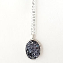 Load image into Gallery viewer, Black Druzy Oval Pendant
