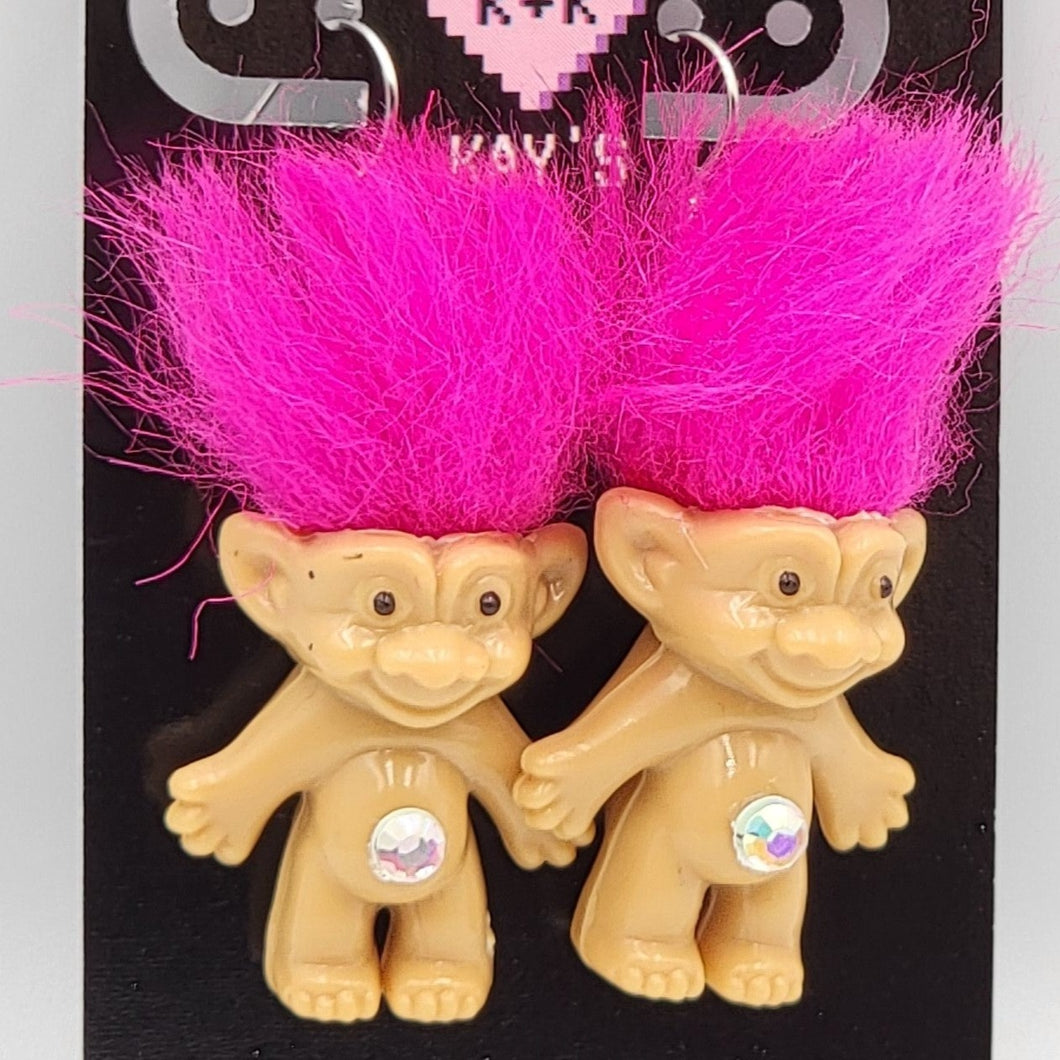 Troll Earrings (Fuschia)