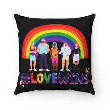 Load image into Gallery viewer, &quot;Love Wins&quot; Square Pillow
