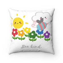 Load image into Gallery viewer, &quot;Bee Kind&quot; Square Pillow
