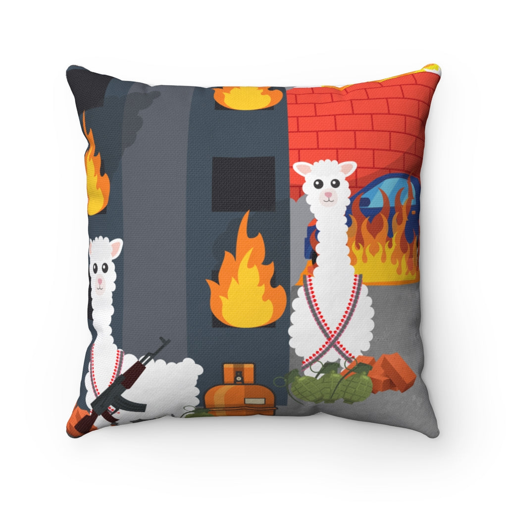 Don't Mess with an Alpaca Square Pillow