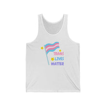 Load image into Gallery viewer, &quot;Trans Lives Matter&quot; Unisex Jersey Tank
