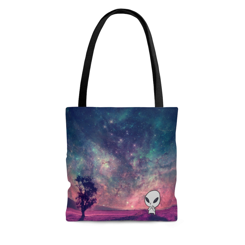 Alien Under the Stars Tote Bag