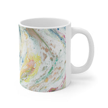 Load image into Gallery viewer, White, Pastel and Brown Canvas Ceramic Mug
