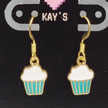 Load image into Gallery viewer, Cupcake (Blue) Earrings
