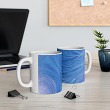 Load image into Gallery viewer, Blue and Purple Swirl Canvas Ceramic Mug
