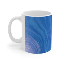 Load image into Gallery viewer, Blue and Purple Swirl Canvas Ceramic Mug
