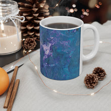 Load image into Gallery viewer, Blue Swirl Canvas Ceramic Mug
