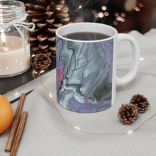 Load image into Gallery viewer, Silver, Black and Pink Swirl Canvas Ceramic Mug

